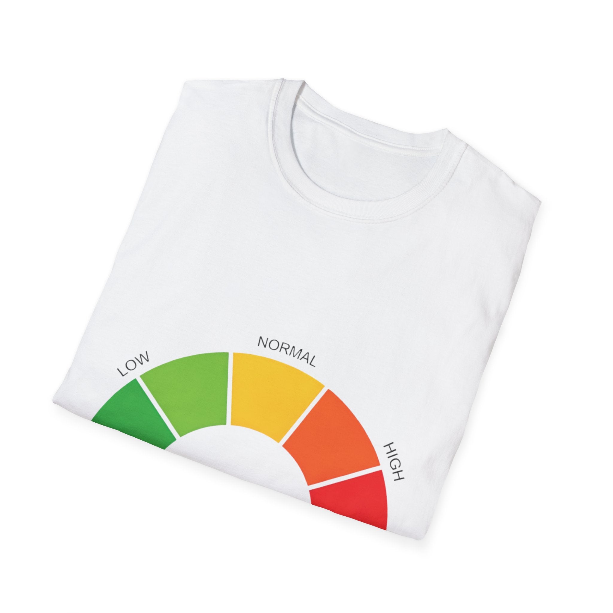 T‑Shirt — Stress Level Gauge Graphic Tee (Low to High Meter)