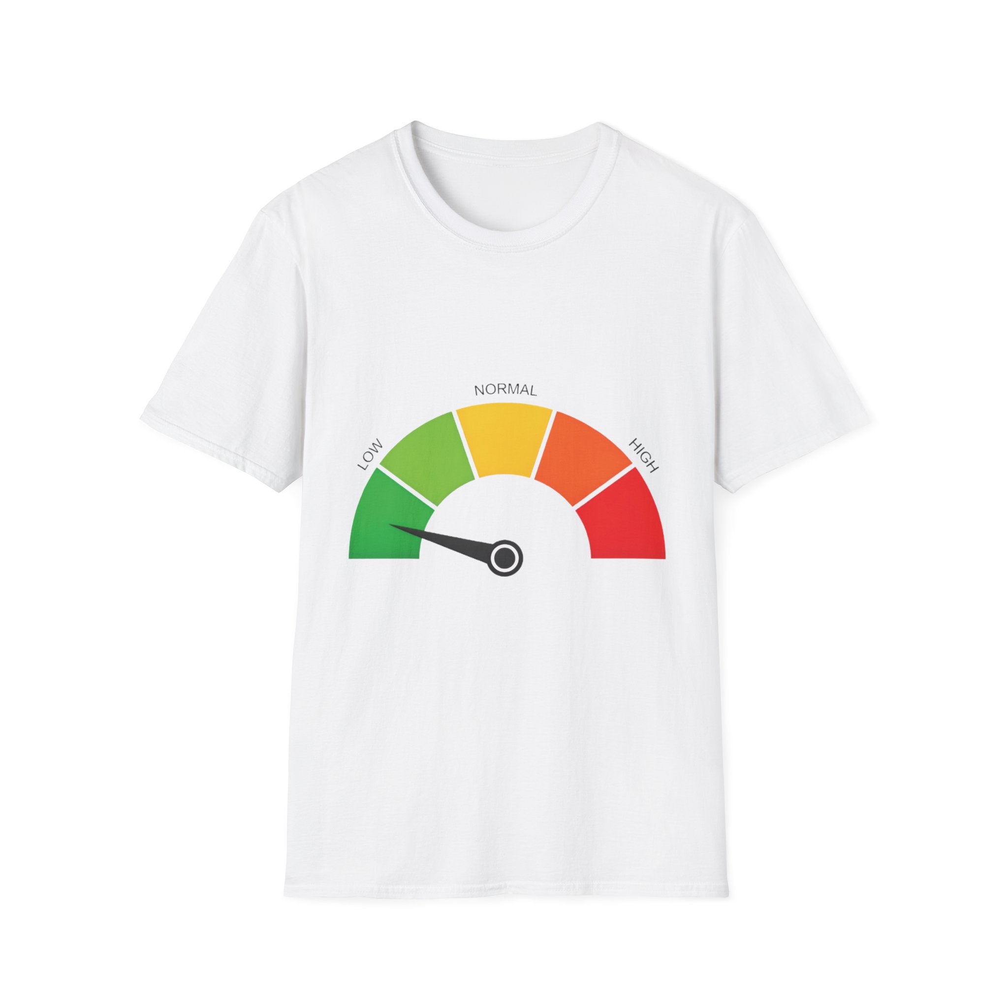 T‑Shirt — Stress Level Gauge Graphic Tee (Low to High Meter)
